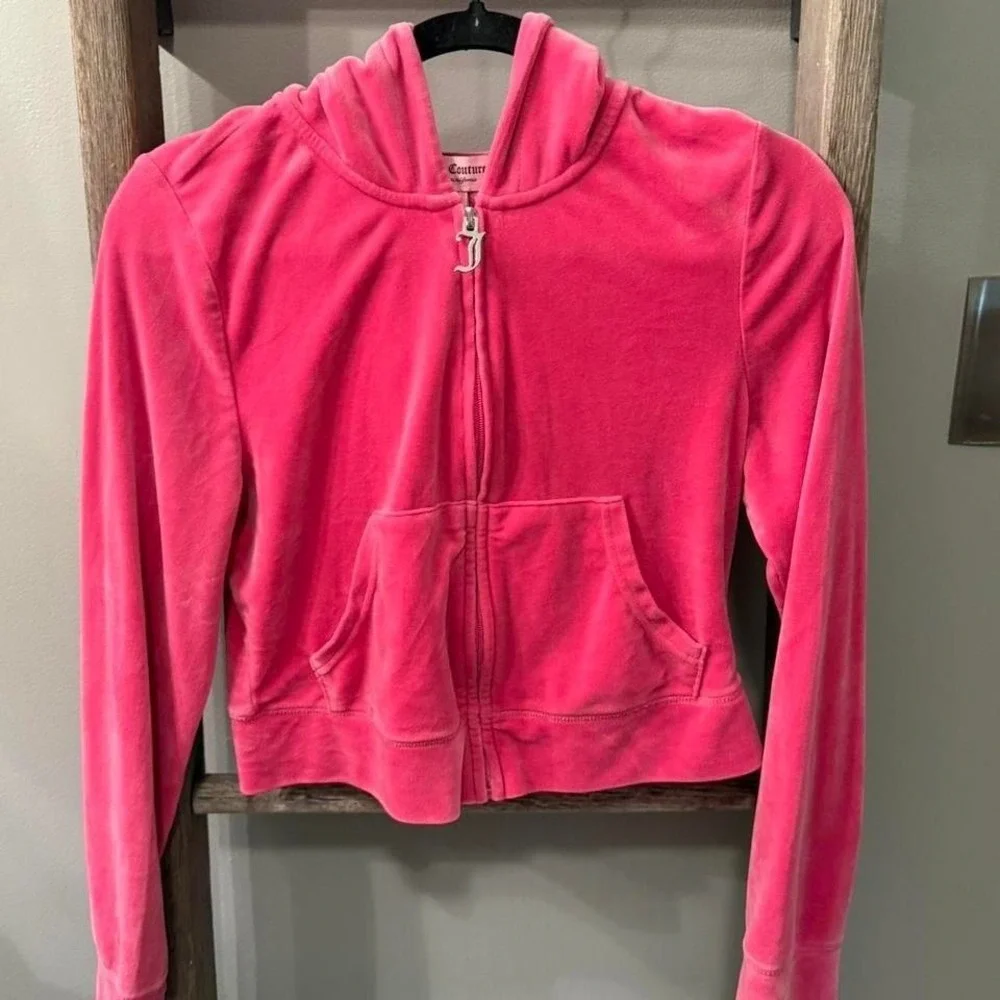 Juicy Couture OG Big bling velour Women's Size M hoodie - Picture 2 of 6